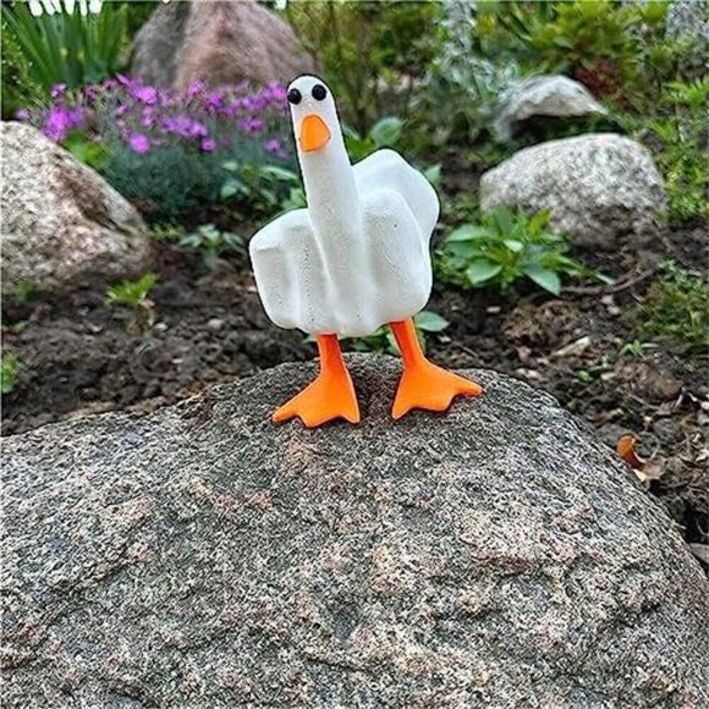 Funny Middle Finger Resin Garden Statue Home Decor Sculpture for Office Desk